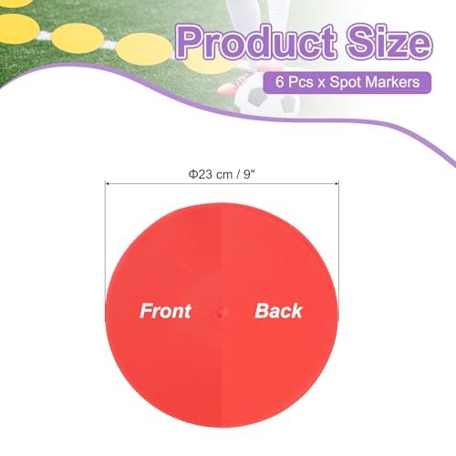 PATIKIL Spot Markers, Non-Slip Floor Agility Markers Flat - color: Red