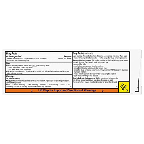 Voltaren Arthritis Pain Gel for Powerful Topical Arthritis Pain Relief with Diclofenac Gel - Easy Open Cap - 100 g X 2