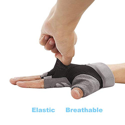Luwint Women Fingerless Yoga Gloves, Non Slip Padded Barre Pilates Fitness Workout Training Exercise Accessories