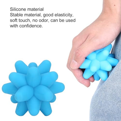 Dioche Spiky Massage Balls, 2 Colors Acupoint Physical Massage Balls, Lacrosse Ball Roller Set Perfect for Foot Massage, Deep Tissue Massage, Trigger Point (Blue)