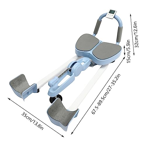 Leg Stretcher, 265LBS Leg Stretch Machine, Adjustable 3 Bar Leg Split Extension Machine with Forward Reverse Magnetic Timer PU Cushion Flexibility Stretching Equipment to Stretch - color: Blue
