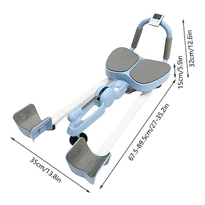 Leg Stretcher, 265LBS Leg Stretch Machine, Adjustable 3 Bar Leg Split Extension Machine with Forward Reverse Magnetic Timer PU Cushion Flexibility Stretching Equipment to Stretch - color: Blue