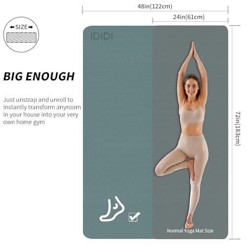 8mm & 10mm Thick Large Yoga Mat (6'x 4') - Extra Long and Wide Workout Mat for Men and Women, Non-Slip POE Fitness Mat, Eco-Friendly Exercise Mat for Home Workouts, Ideal for Yoga and Pilates