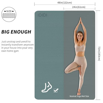 8mm & 10mm Thick Large Yoga Mat (6'x 4') - Extra Long and Wide Workout Mat for Men and Women, Non-Slip POE Fitness Mat, Eco-Friendly Exercise Mat for Home Workouts, Ideal for Yoga and Pilates