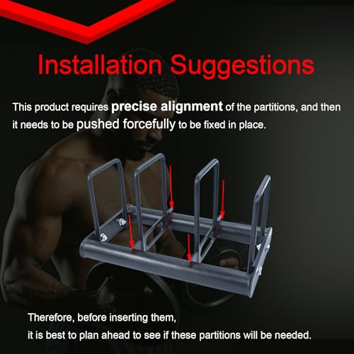 Weight Rack with Dividers 660 LBS Capacity Olympic Weight Plate Rack for Home Gym Freestanding Dumbbell Organizer with 3-Section Spacing for Thin & Thick Plates