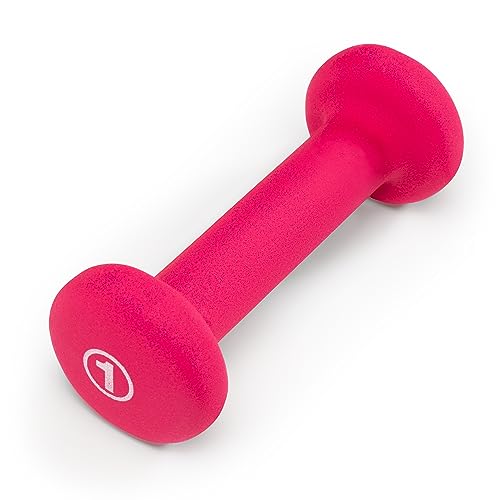 Marcy Colored Neoprene Dumbbell (Sold in Singles or Set) Hand Weights, Exercise Free Weights for Home Gym - color: A. Fuchsia - 1lb - Single