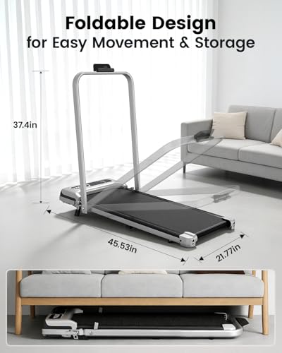 Yagud Walking Pad, Walking Pad Treadmill for Home Office, Portable Under Desk Treadmill with Remote Control and LED Display, Walking Jogging Running Machine