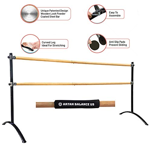 Portable Ballet Barre for Home or Studio – Adjustable Freestanding Curved Dance Bar for Kids & Adults, Ideal for Stretch, Pilates, Dance & Active Workouts White