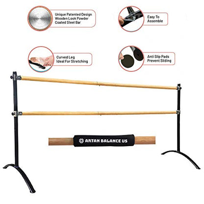 Portable Ballet Barre for Home or Studio – Adjustable Freestanding Curved Dance Bar for Kids & Adults, Ideal for Stretch, Pilates, Dance & Active Workouts White
