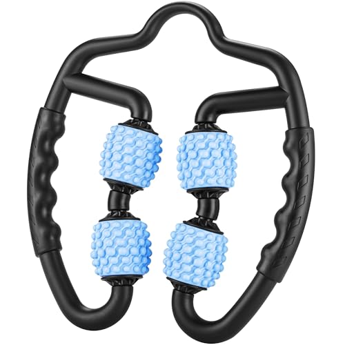 Dual Sided Muscle Roller - Cellulite Massager for Arms and Legs - Flexible Massage Tool - Effective Sculpting Massage for Thighs, Butt - color: Blue/Black