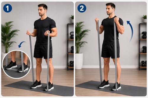 Premium Performance 76" Extended-Length High-Resistance Bands for Ultimate Strength, Mobility, and Plyometric Workouts - color: Gray