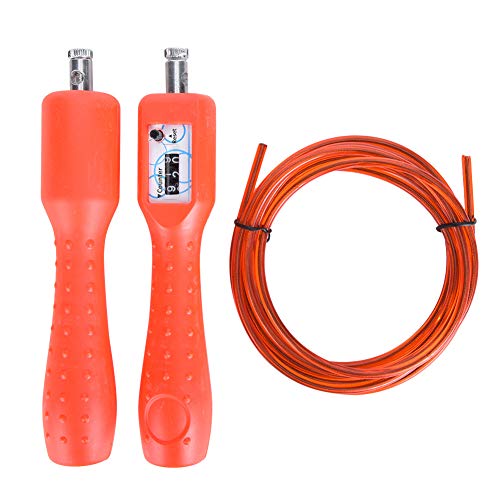 Count Rope Skipping, Red Steel Wire Bearing Jump Rope with Digital Counter, Lightweight Fitness Skipping Rope - Durable Indoor Outdoor Exercise Tool for Adults and Students