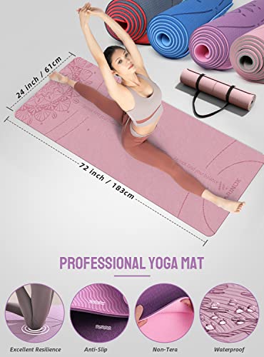 1/3 Yoga Mat Thick, Yoga Set for Beginners - color: LIGHT BLUE