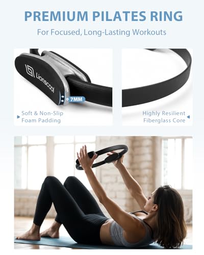 Pilates Ring Set – 14" Anti-Deformation Magic Circle with Padded Handles, Mini Ball, Resistance Bands, Guide & Bag