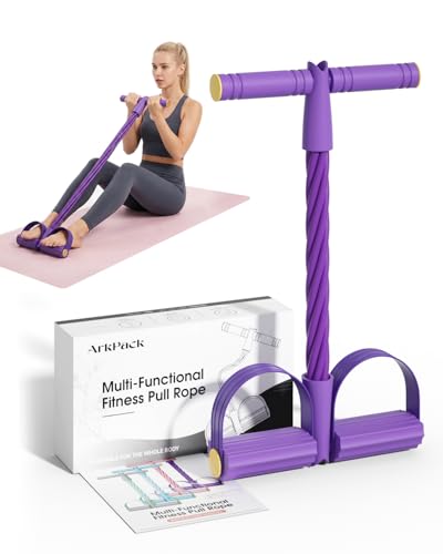 Pedal Resistance Band with Handle,6-Tubes Elastic Pull Rope Fitness Foot Pedal Resistance Bands for Women Girls Bestie Yoga Pilates Exercise Legs Calves Waist Arms Abdomen