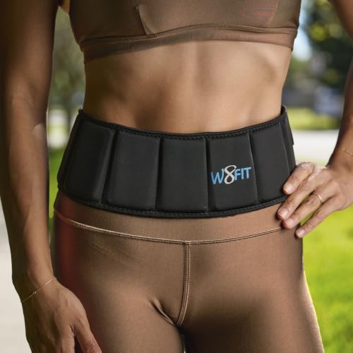 W8FIT Adjustable Weighted Belt for Women & Men, Up to 20 LBS – Rucking Belt for Walking, Hiking & Strength Training - size: 10 LB X-Large (42"–48")