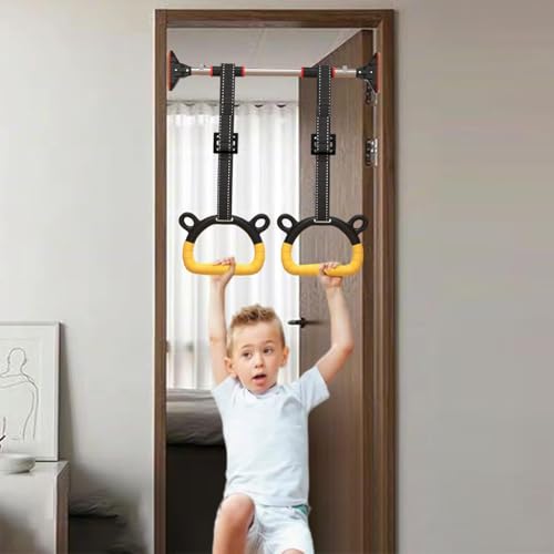 Proberos® 1 Pair Kids Gymnastic Rings Safe 400Kg Loading Robust Gymnastic Rings for Home Exercise 200cm Adjustable Gymnastic Ring, Home Fitness Equipment, Indoor and Outdoor Pull-up Bar