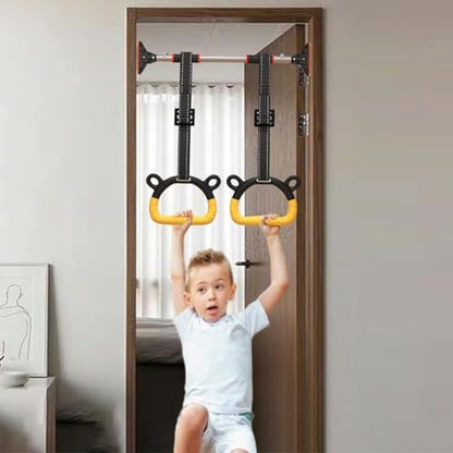 Proberos® 1 Pair Kids Gymnastic Rings Safe 400Kg Loading Robust Gymnastic Rings for Home Exercise 200cm Adjustable Gymnastic Ring, Home Fitness Equipment, Indoor and Outdoor Pull-up Bar