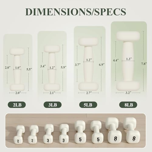 PAETA Neoprene Dumbbell, Hand Weights with Curved Grip for Women, Anti-Slip, Anti-Roll, Square Dumbbells for Full-Body Workout, Strength Training - style: 3LB Pair