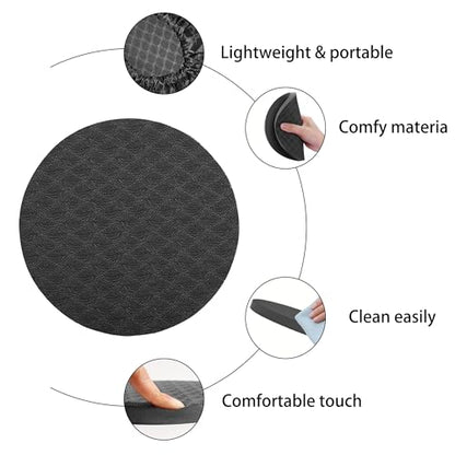 Premium Exercise Knee Support Set of 10 | Thick Foam Yoga Pilates Cushion for Women Men | Knees Elbows Wrists Hands Head Protection - color: Black