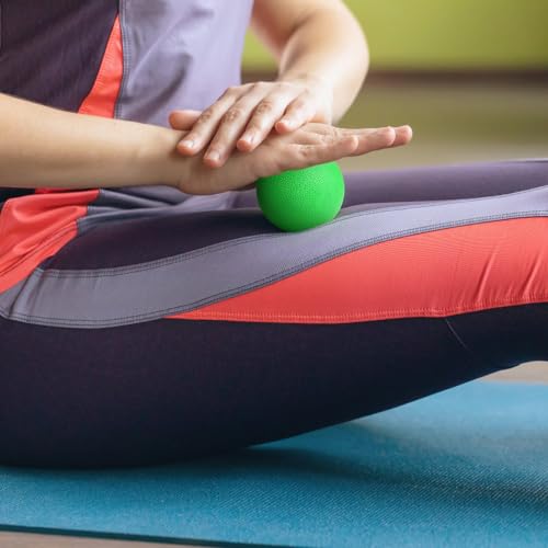 2-Pack Firm Lacrosse Massage Balls- for Deep Tissue, Trigger Point & Myofascial Release Therapy, Relieve Muscle Knots (Green&Blue)