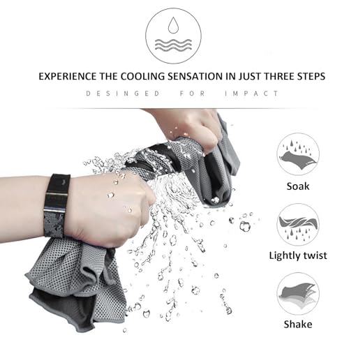 Peicees 10 Pack Microfiber Cooling Towels for Neck Sports Gym Workout Cooling Towel, 40x12 Inches Fast Drying Super Absorbent Compact Lightweight for Climbing Camping Travel Beach