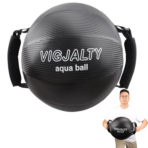 Heavy Aqua Bags-Water weight Bag 12-66Ibs - Unstable Core Water Weight Ball,Adjustable Workout Sandbag Alternative for Full Body Exercise, Portable Stability & Balance Trainer for Instability Training - color: Ball Black max 66Ib