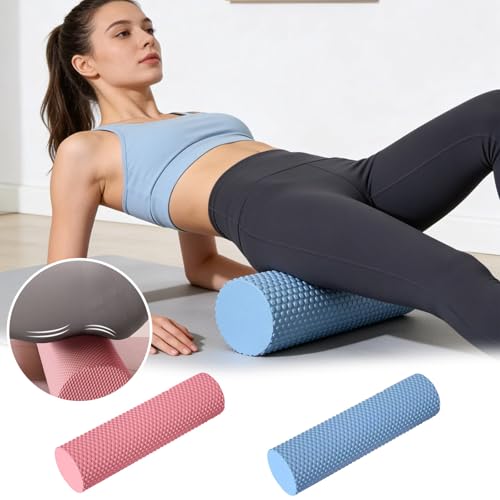 12 Inch EVA Soft Dot Foam Roller for Muscle Therapy, Yoga and Balance Exercises, High-Density Massage Roller, Foam Roller for Back, Legs for Home, Gym and Travel (Blue#M)