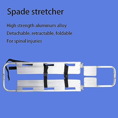 Folding Aluminum Stretcher Board - Portable Ambulance Gurney with Safe Str, Lightweight Spine Board for Emerncy Mcal Use, Camping & First Aid