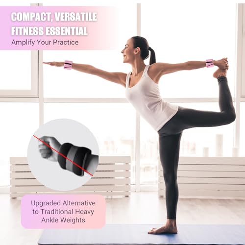 Wrist Ankle Weights for Women, Soft Silicone Wrist Weights Set of 2 for Walking, Pilates, Yoga, Barre & Strength Training, Weighted Bangles with Secure Non-Slip Fit for Arm & Leg Workouts, 2 lb / 4 lb