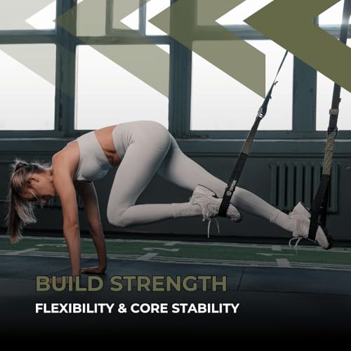 THYSOL® Resistance Trainer Pro Xtreme Straps Army | Sling Trainer Set with Adjustable Door Anchor | Fitness Home Workouts - Suitable for Travelling & for Training Indoor & Outdoor