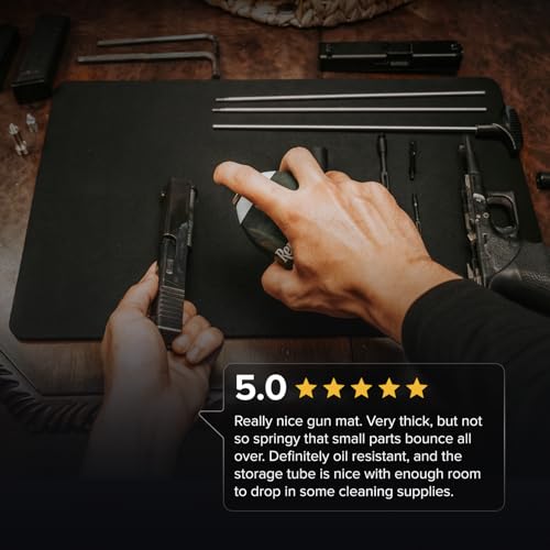 Premium Gun Cleaning Mat (3 Sizes) - 2X Thicker, Oil and Solvent Resistant - Non Slip, Perfect Gun Mat for Cleaning - (Handgun, Rifle and XL Firearms)