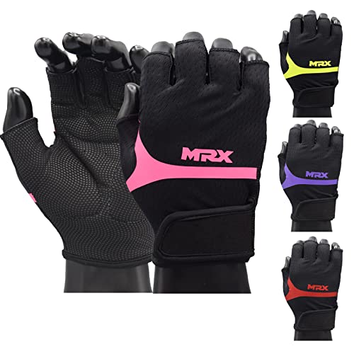 MRX Ladies Weight Lifting Gloves Women Fitness Training Exercise Glove Anti Slip Padded Shock-Absorbing Extra Grip Crossfit Multi Colors - color: 2626 Pink, size: X-Large
