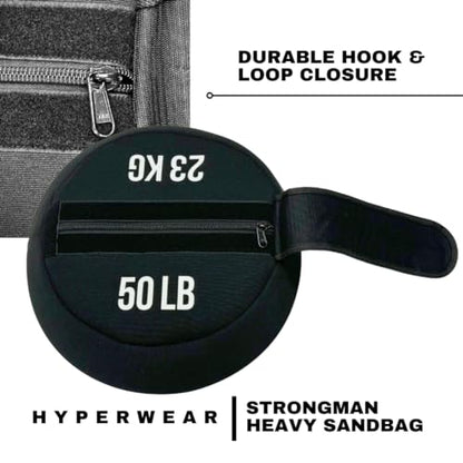 HYPERWEAR Boulder Strongman Sandbag, Heavy-Duty Neoprene Workout Bag for Strength & Full-Body Training (50–200 lbs)