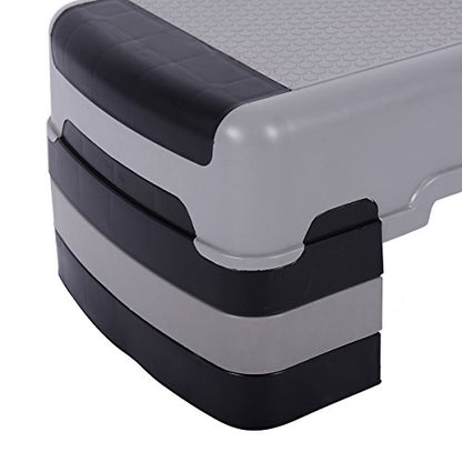 Gymax Step Platform, 35'' Adjustable Exercise Equipment Aerobic Stepper with 6" - 8" - 10" Risers for Fitness & Exercise