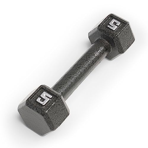 Marcy Cast Iron Hex Dumbbells Collection - Available size from 3-lb to 100-lb, SOLD INDIVIDUALLY - style: 5lbs