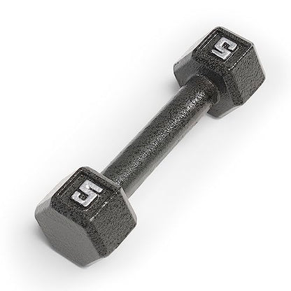 Marcy Cast Iron Hex Dumbbells Collection - Available size from 3-lb to 100-lb, SOLD INDIVIDUALLY - style: 5lbs