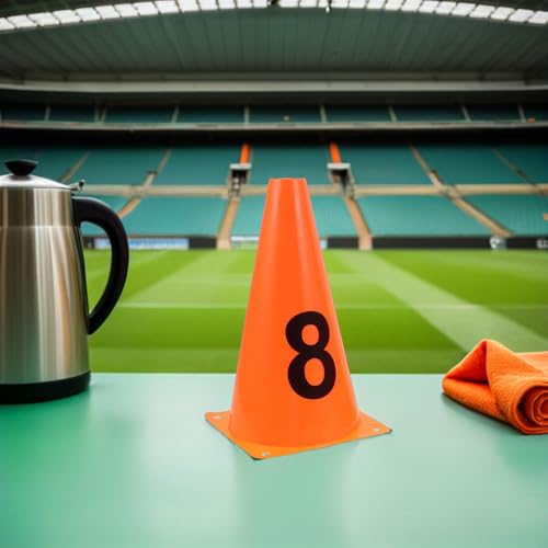VICASKY 10pcs Soccer Mini Cones Numbered Agility Training Markers, 23cm Plastic Sports Spot Markers for Football and Basketball Practice, Field Drills Equipment for Youth and Adult