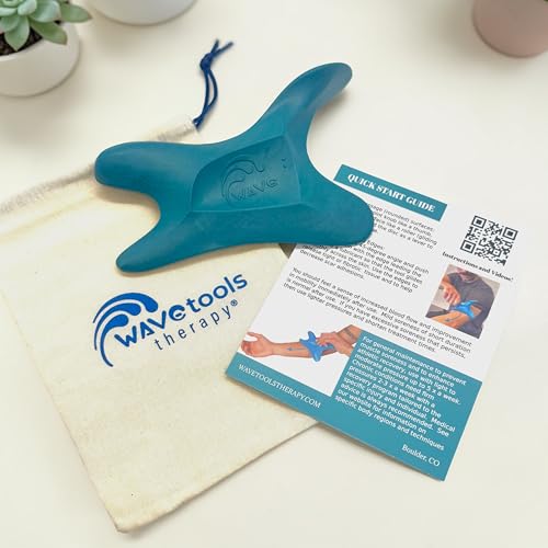 The Wave Tool, The Ultimate Soft Tissue Release All-in-One Ergonomic Scraper and Massage Bodywork Tool for Trigger Points, Muscle Pain, Scars, and Athletic Recovery, Made in USA (Deep sea Teal)