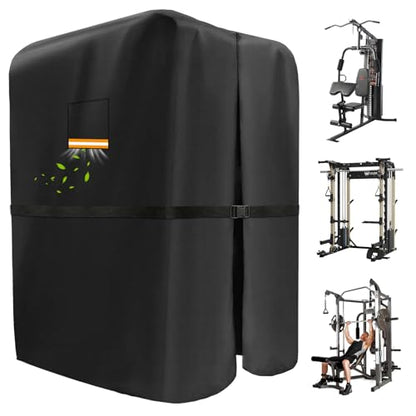 600D Gym Rack Cover with Waterproof Zipper, Protective Cover for Squat Rack/Weight Lifting Rack/Home Gym Workout Equipment-Indoor or Outdoor with Air Vent & Reflective Strip - size: 56"L×40"W×80"H