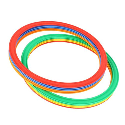Kids Sports Speed Ring Set,10 Rings 10 Buckles for Agility Training (28cm Diameter) Outdoor Indoor Coordination Game