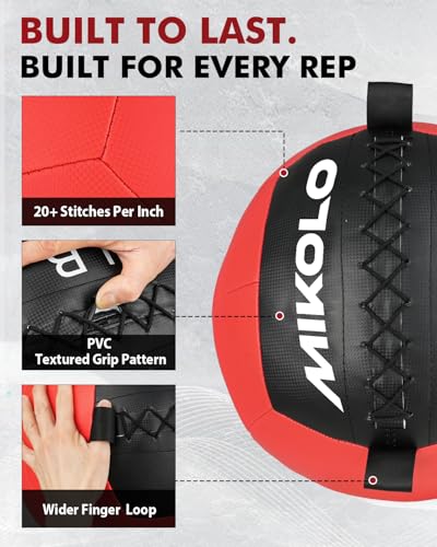 Mikolo Medicine Ball, Wall Ball,Soft Medicine Ball Set,Slam Ball for Core Training, Strength Workouts -Multi-Weight 10lbs 20lbs Exercise Balls for Home Gym, Functional Fitness (10/15/20/25LB) - style: 10+15+20lbs