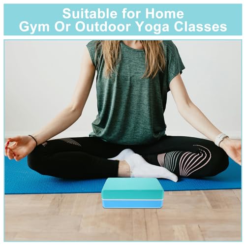 2pcs Blue Yoga Blocks: Non Slip Blocks Non Slip Foam Bricks Anti Tilt Lightweight High Density Yoga Accessories For Sports Meditation Fitness Stretching Toning