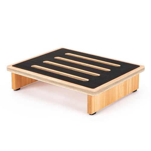 StrongTek 3.5" One Step Stool for Adults, Sturdy Wooden Riser with Non-Slip Rubber Top, 440 lb Capacity, No Assembly Required, Portable for Kitchen, Bathroom, Bedside, Kids & Seniors