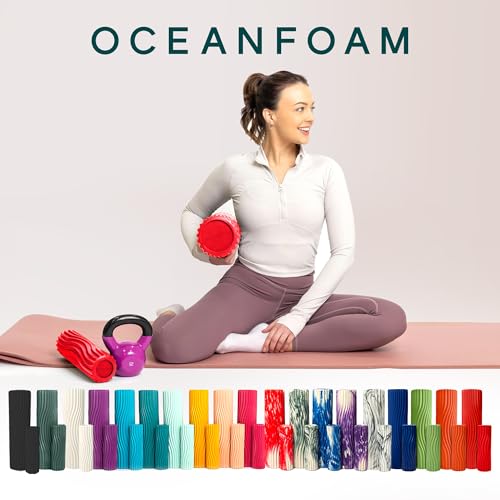Oceanfoam Ripple Roller - Small Foam Roller for Physical Therapy (Red) - color: Red