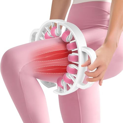 Docemel Massager Roller for Cellulite&Lymphatic Drainage – Fascia Muscle Roller Stick for Legs, Thighs,Calf–Deep Tissue Massage Tool for Pain Relief,Body Sculpting, Anti-Cellulite,Athletes Recovery