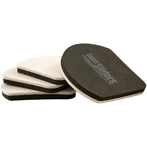 Super Sliders 7" Slide & Hide Reusable Furniture for Hard Surfaces - Effortless Moving and Surface Protection, Beige (4 Pack) - size: 7 Inch, style: For Hardwood