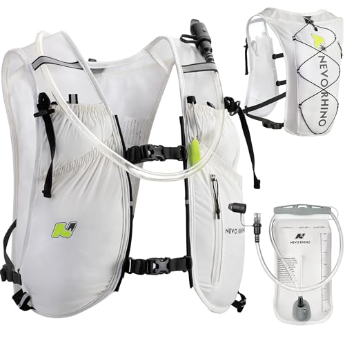 Waterproof Running Vest, 5.5L Breathable Running Hydration Vest with 1.5L Water Bladder, Water Vest for Hiking, Trail Marathon Race, Ideal for Women and Men - color: White