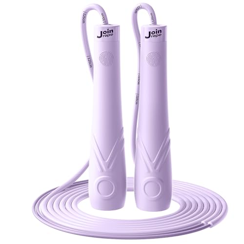 Kids Jump Rope for Children-Adjustable Speed Skipping Rope with Dual Bearings, Segmented Anti-Tangle Cord, Silicone Handles, Indoor Outdoor Fitness Toy for Boys & Girls - color: Purple