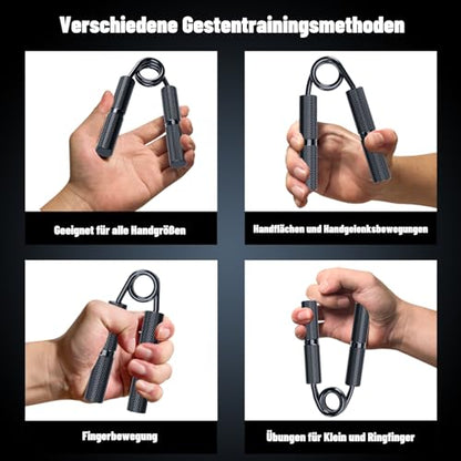 Grip Strength Trainer 4 Pack,50LB-200LB Hand Exerciser Gripper Forearm Finger Strengthener Non-Slip Suitable for Hand Rehabilitation Finger Strength Training, Muscle Building, Home Gym - color: Black,4Pack,50-200LB